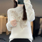 Leaf Print Knit Sweater