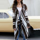 Casual Striped Hooded Cardigan