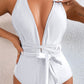 TIED CRISSCROSS ONE-PIECE SWIMSUIT