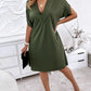 Maya - V-Neck Ruched Cotton Linen Dress