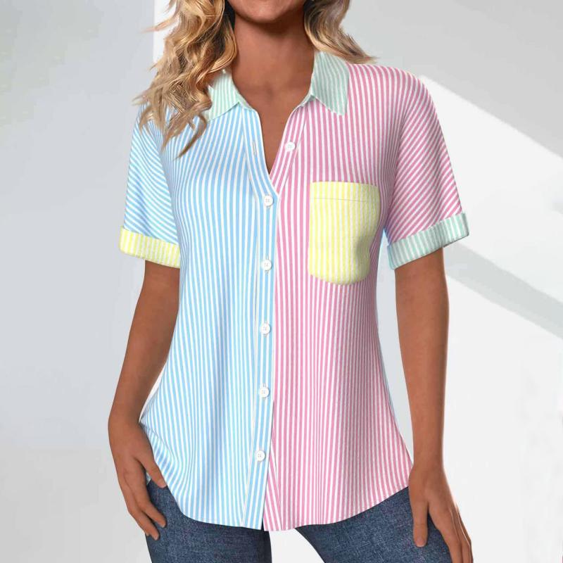 Colour Block Striped Blouse