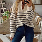 ALICE - Casual Striped Black and White Pullover