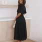 Ella Dress V Neckline Puffed Sleeves