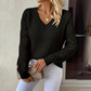 Raylene - V-Neck Knitted Sleeves Jumper