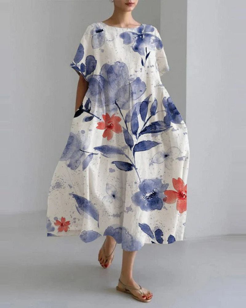 ADENA - ELEGANT FLORAL MAXI DRESS