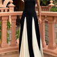 Febedress Spaghetti Strap Color Block Swing Maxi Party Dress