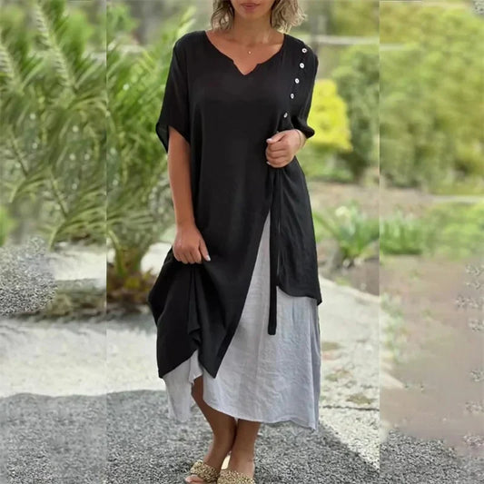 Myrthe - V Neck Boho Dress