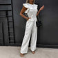 Cery - Elegant Jumpsuit with Ruffles and Belt