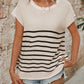 JANE ROUND NECK STRIPE KNIT TOP