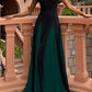 Febedress Spaghetti Strap Color Block Swing Maxi Party Dress