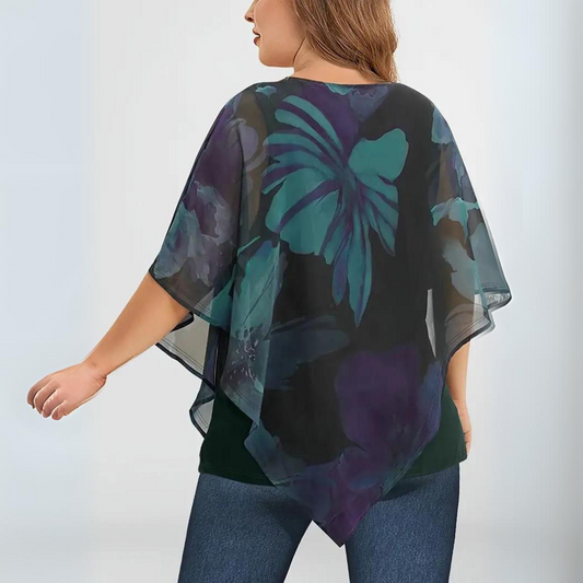 Carissa - Elegant Flowy Crew Neck Top