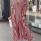 V-neck Shirt Dress in Stripe Print