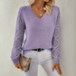 Raylene - V-Neck Knitted Sleeves Jumper