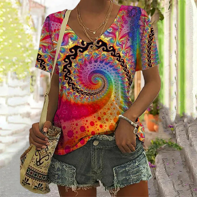 Stylish Spiral Abstract Design T-Shirt