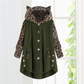 Leopard Patchwork Cat Ears Coat