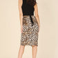 SATIN LEOPARD TIE SKIRT