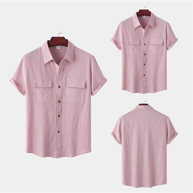 Linen Short-Sleeved Shirts Men's Shirts