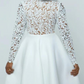 Elegant Lace Paneled A-line Swing Dress