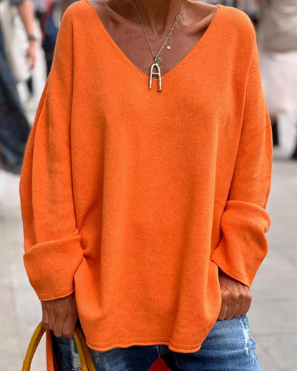 LIVA - V-NECK BOHO SWEATER