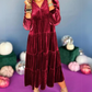 YOANA - VINTAGE LONG SLEEVE VELVET DRESS