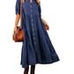 Summer Cotton Half Sleeves Midi Dress with Pockets