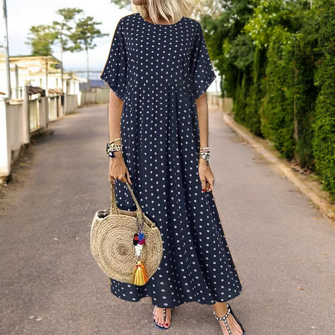 Essie - Rayon Polka dot Maxi Dress