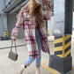 Cara - Fashionable Slim-Fit Checked Coat