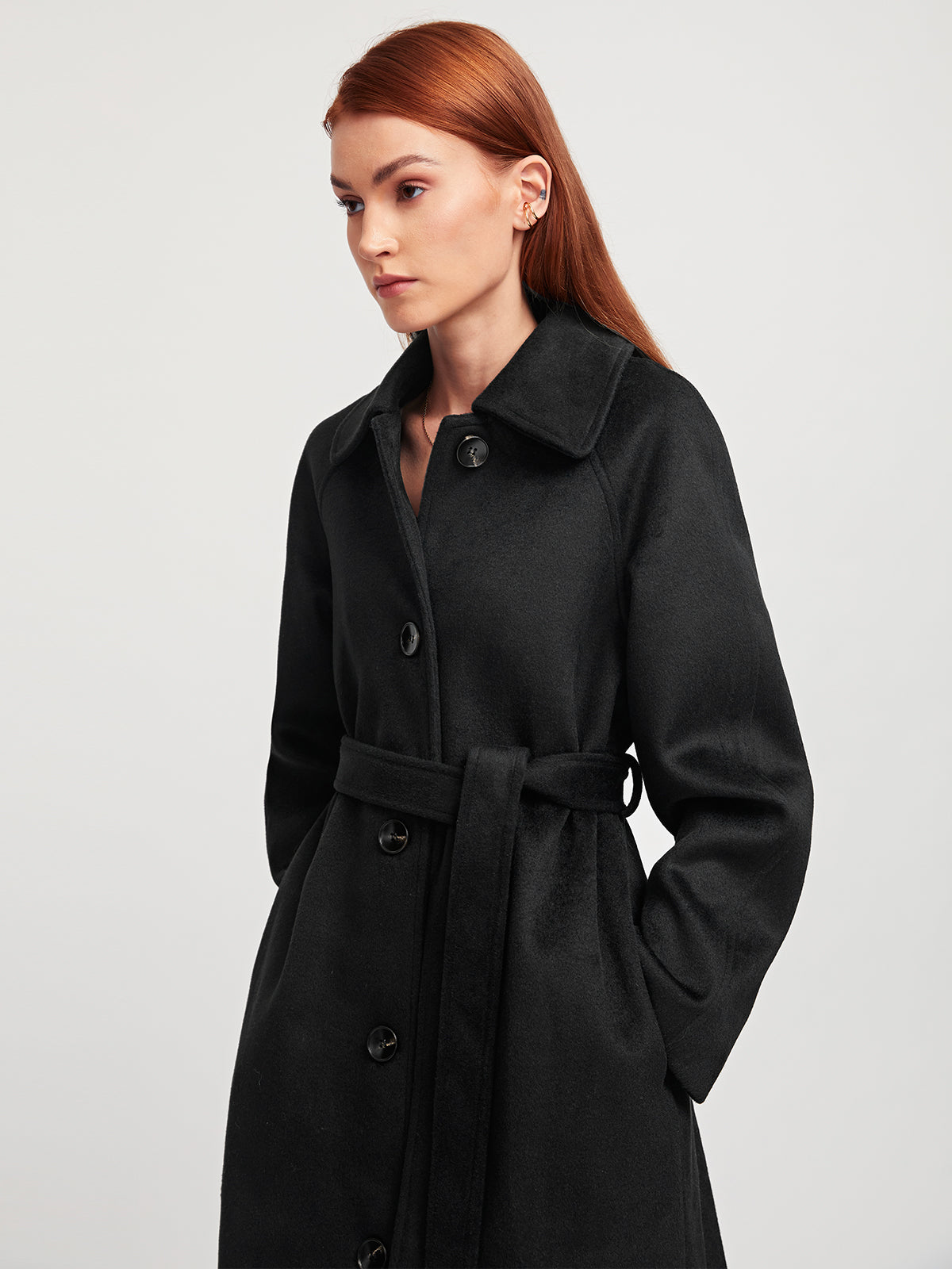 Loose Wool Coat With Belt