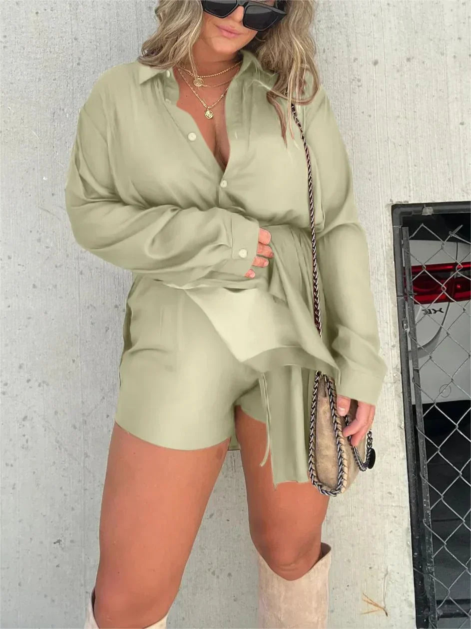 SATIN 2-PIECE TUNIC SET