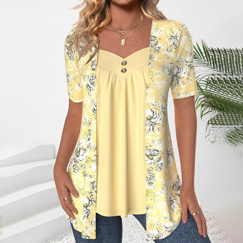 Elegant Floral Print Blouse