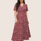 Bloom Dress - Flutter Sleeve Ditsy Floral Bag Split Maxi Dress