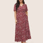 Bloom Dress - Flutter Sleeve Ditsy Floral Bag Split Maxi Dress