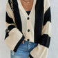 CAROLINE STRIPED BUTTON UP CARDI