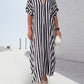 V-neck Shirt Dress in Stripe Print