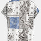 Shirt with Paisley Print and Buttons, Random Pattern Design, and Shorts