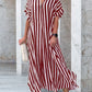 V-neck Shirt Dress in Stripe Print