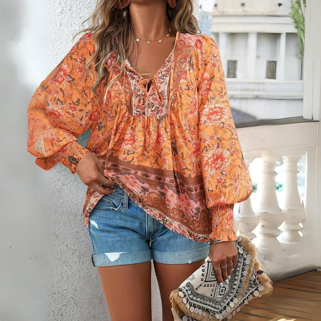 Ashley - Bohemian Chiffon Top