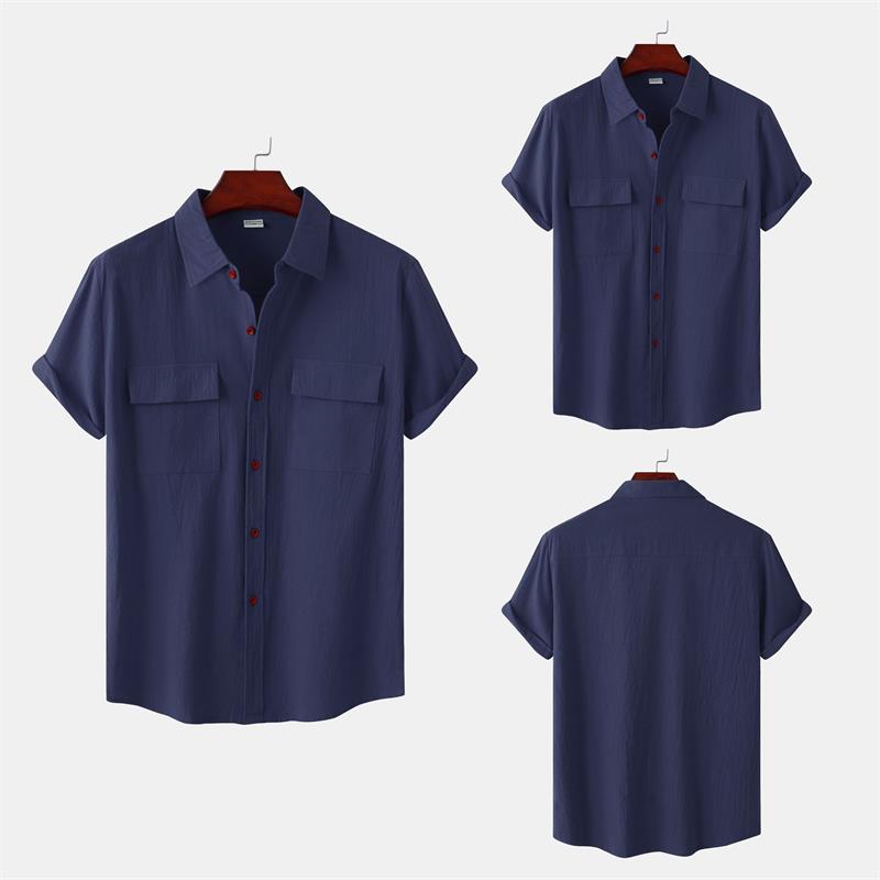 Linen Short-Sleeved Shirts Men's Shirts