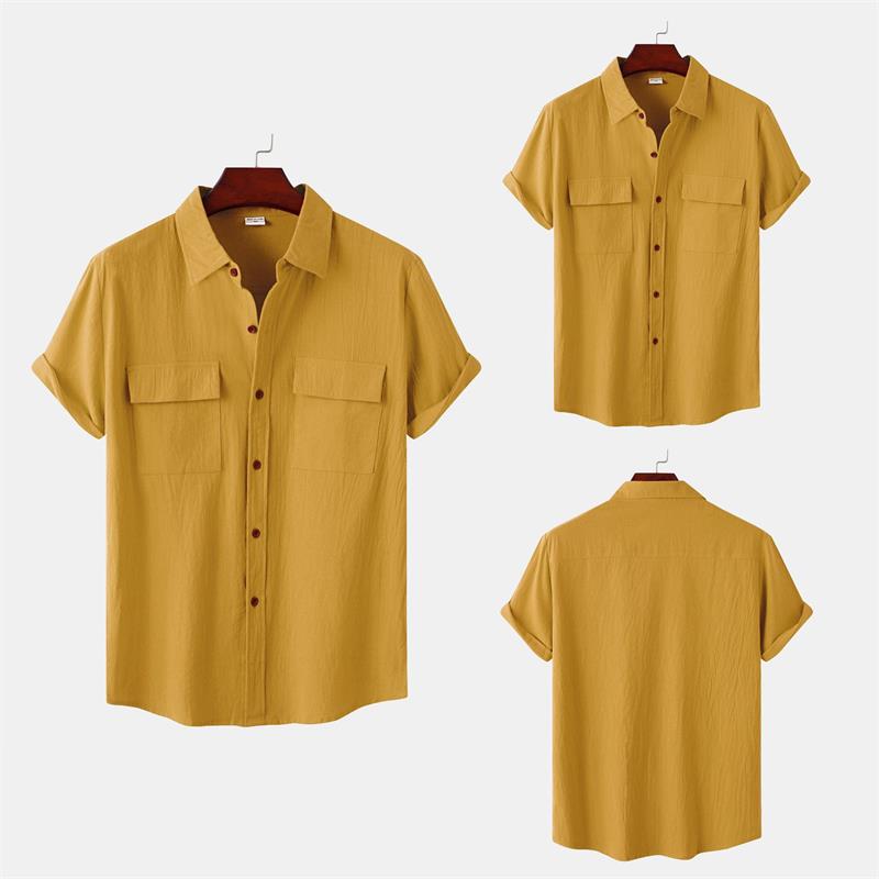 Linen Short-Sleeved Shirts Men's Shirts