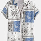 Shirt with Paisley Print and Buttons, Random Pattern Design, and Shorts