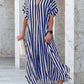 V-neck Shirt Dress in Stripe Print