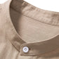 Linen-Viscose Blend Shirt with Mandarin Collar and Straight-Leg Linen Trousers