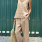 LAUIA - Sleeveless Vest & Pants Cotton Linen Set