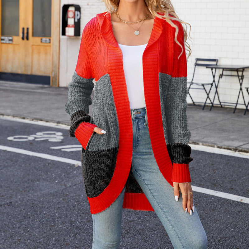 Casual Colour Block Cardigan