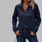 Ella | Elegant V-Neck Sweater With Zipper Neckline