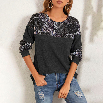 Floral Print Patchwork T-Shirt