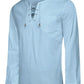 Breathable Solid Drawstring Cotton Linen Shirt (US Only)