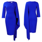 3/4 Sleeve Draped Side Bodycon Dress