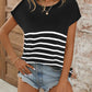 JANE ROUND NECK STRIPE KNIT TOP