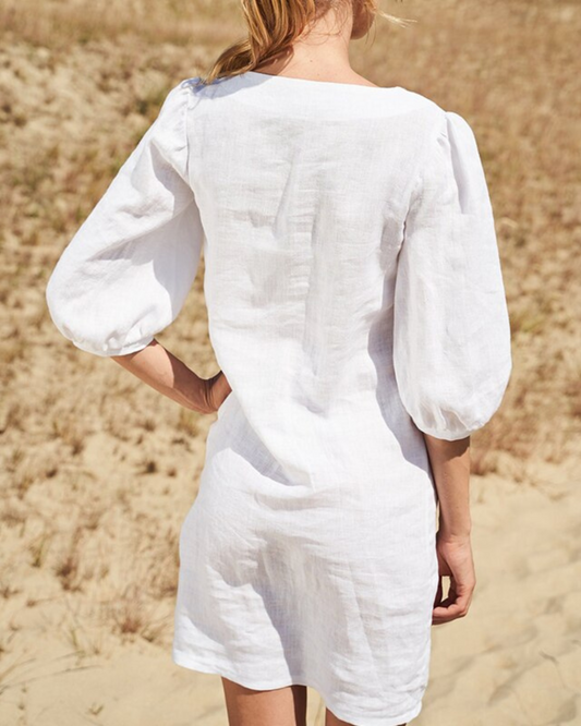 MARI - LINEN BOHO CHIC DRESS